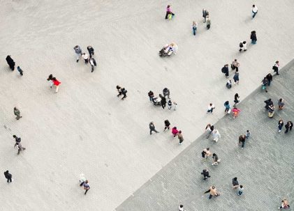 People walking in a public place