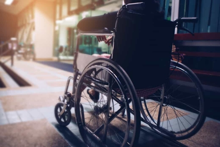 Lone wheelchair outside