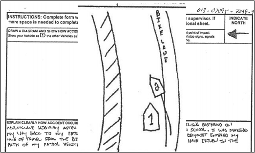 the defendant's drawing of the events 