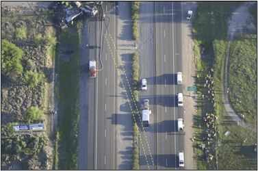 dotted lines show the path of the FedEx truck