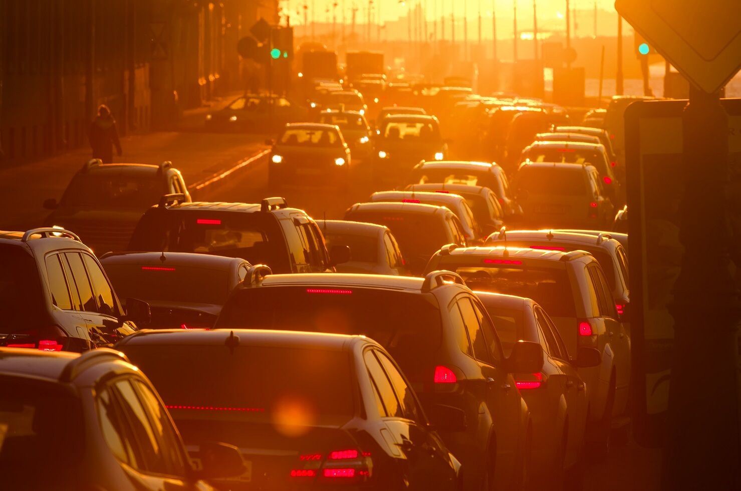 Traffic during sundown